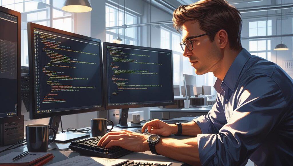 Systemingenieur in seiner typischen Arbeitssituation