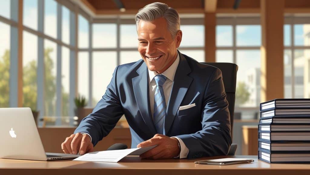 Arbeitsvermittler in seiner typischen Arbeitssituation